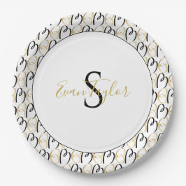 Prato De Papel BAR BM Bat Mitzvah Papel Plate Elegante Dourado Pr