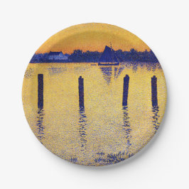 Prato De Papel Barcos à vela no rio Escalda (Bélgica)