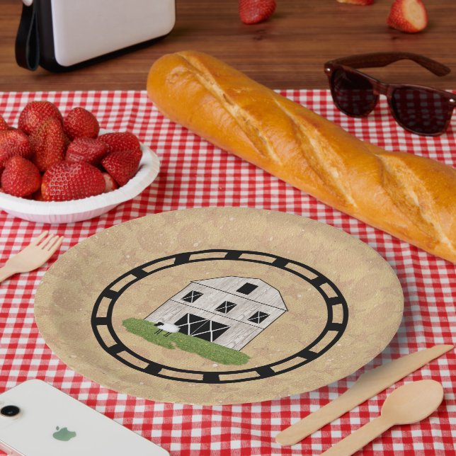 Prato De Papel Barn Primitivo (Piquenique)