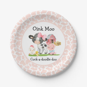 Prato De Papel Barnyard Birthday Plate Oink Moo Cockadoodledoo