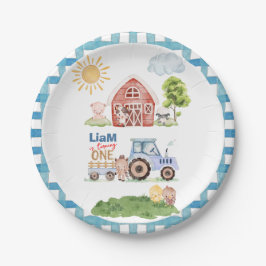 Prato De Papel Barnyard Fun 1st Birthday