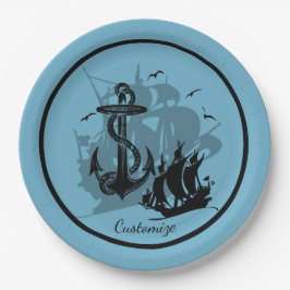 Prato De Papel Barras de Papel Pretas para Envio e Âncora