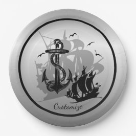 Prato De Papel Barras de Papel Pretas para Envio e Âncora