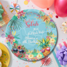 Bash de aniversário da piscina de verão do Havaí