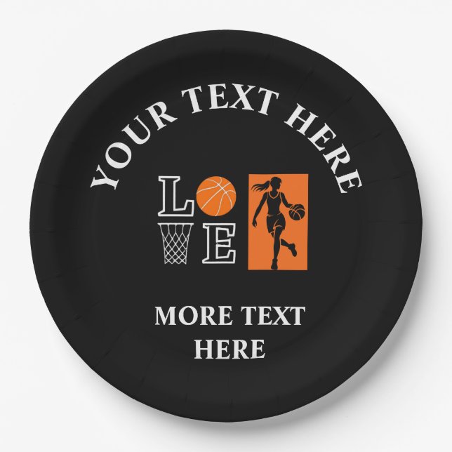 Prato De Papel Basketball Birthday Gift, Basketball Player (Frente)