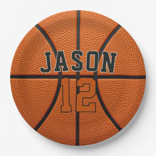 Prato De Papel Basquete Personalizado com Nome e Idade