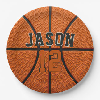 Prato De Papel Basquete Personalizado com Nome e Idade