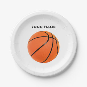 Prato De Papel Basquete Seu Nome