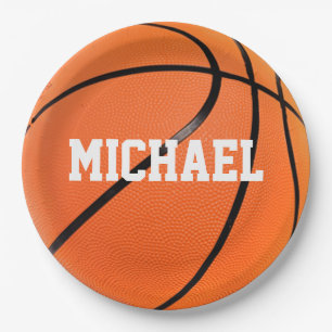 Prato De Papel Basquete Seu Nome
