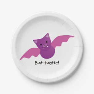 Prato De Papel Bat Rosa Batástico Bonito