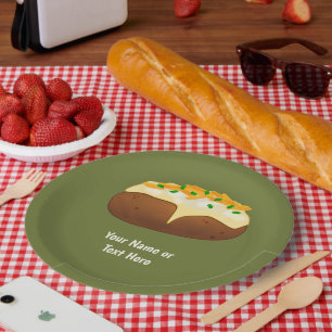 Prato De Papel Batata assada na pele - queijo e cebolinho - adici