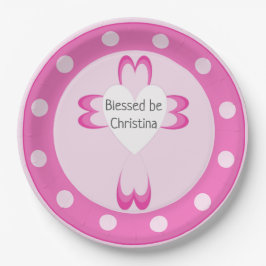 Prato De Papel Batismo abençoado