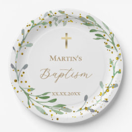 Prato De Papel batismo verde