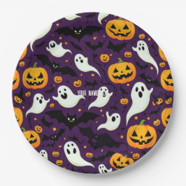 Prato De Papel Bats do Halloween Pumpkin assustador Pumple