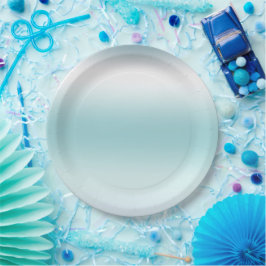 Prato De Papel Beach Aqua Blue Ombre
