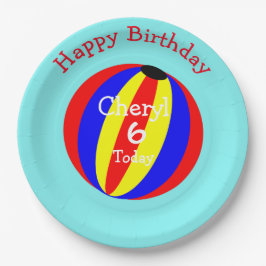 Prato De Papel Beach Ball Divertido Colorir