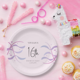 Prato De Papel Beach Blush Pink Sweet 16 Party