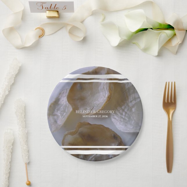 Prato De Papel Beach Clams Wedding (Casamento)