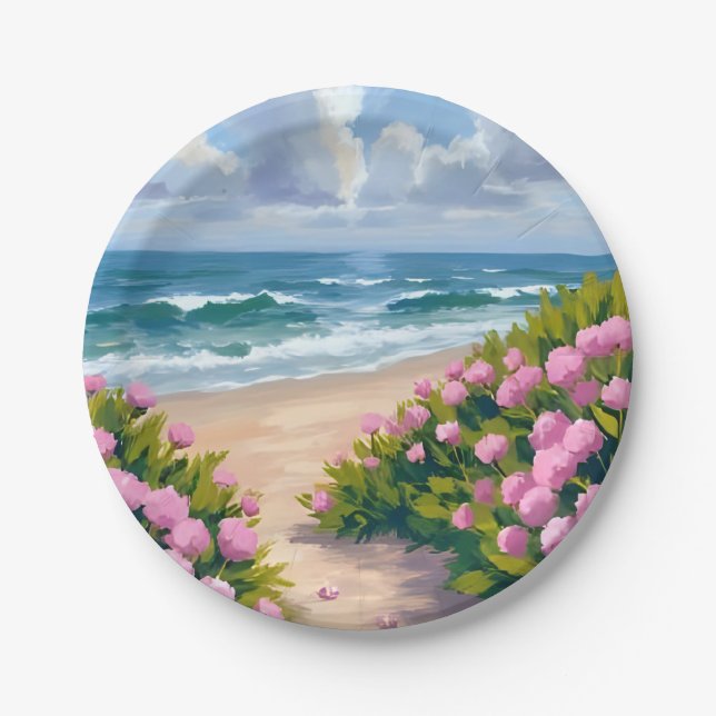 Prato De Papel Beach in Bloom | Pink Hydrangea Oceanside Coastal (Frente)