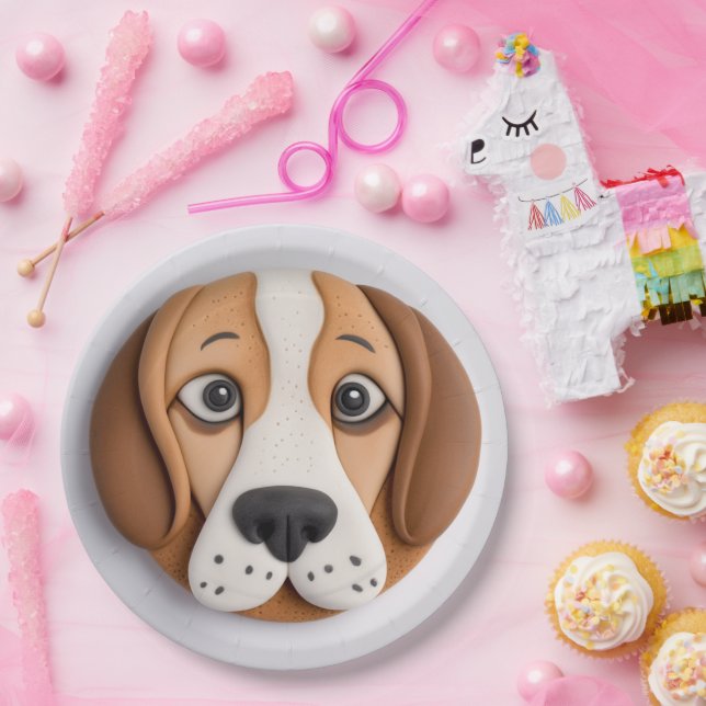 Prato De Papel Beagle A Deliciosa Cookie Inspirada (Festa)