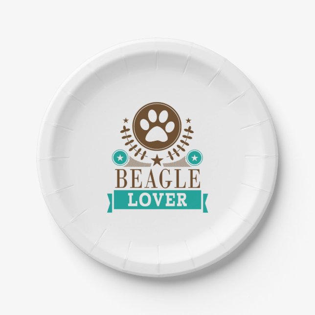 Prato De Papel Beagle Dog Lover (Frente)
