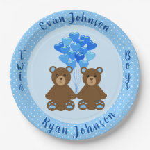 Bear Bear Boy Gemer Papel Plate