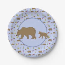 Bear Plates para Chá de fraldas ou festa de bebês