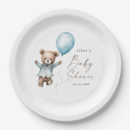 Prato De Papel Bearly Wait Teddy Bear Menino Chá de Bebê