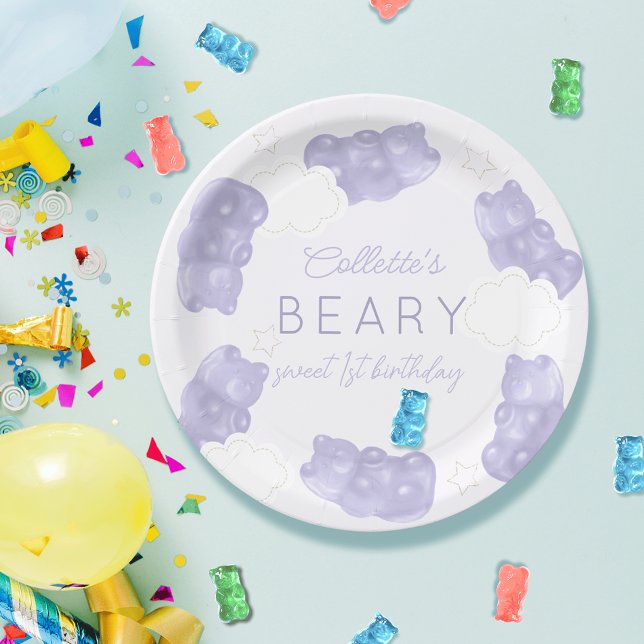 Prato De Papel Beary Sweple Gummy Bear Birthday (Criador carregado)