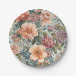 Prato De Papel Beautiful Floral Vintage Flower Painting