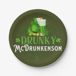 Prato De Papel Bêbado McDrunkerson Dia de São Patrício