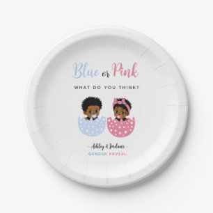 Prato De Papel Bebê Afro-Americano em Ovo Eclodido com Chapéu Azu