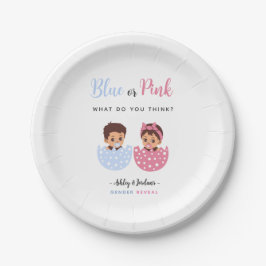 Prato De Papel Bebê Azul e Rosa Chocado no Ovo
