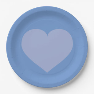 Prato De Papel Bebê Blue Heart 