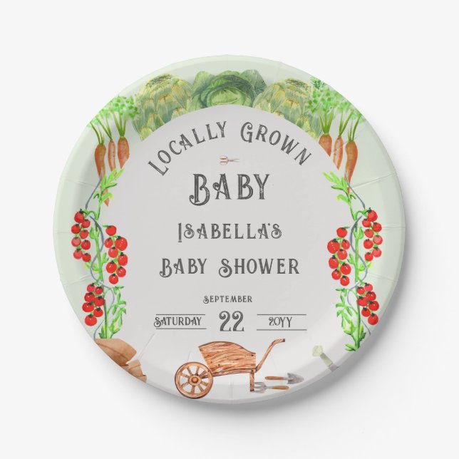 Prato De Papel Bebê Cultivado Localmente, Chá de Bebê no Mercado  (Frente)
