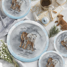 Prato De Papel Bebê É Frio Fora Do Chá de fraldas De Animais De I