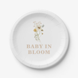 Prato De Papel Bebê em Flor Silvestre Elegante boho Chuvinha de B