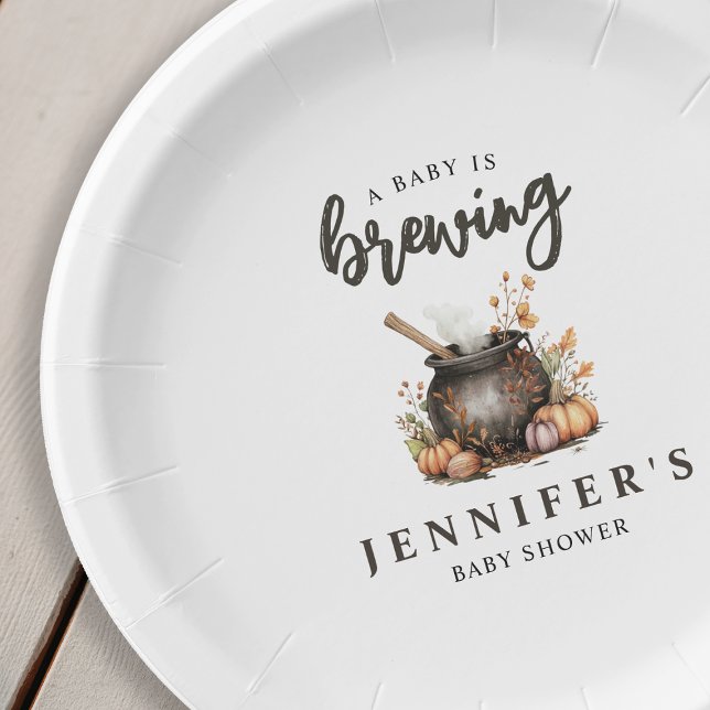 Prato De Papel Bebê Está a Caminho Chá de Bebê de Halloween (Criador carregado)