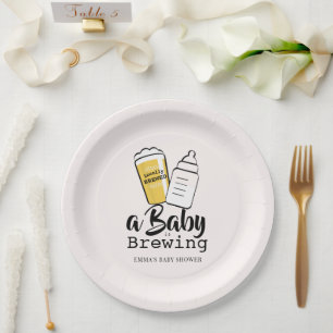Prato De Papel Bebê está preparando cerveja Mamadeira Rosa Chá de