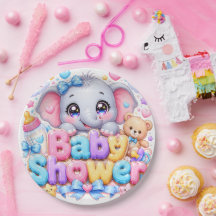 Bebê Fofo Kawaii Chuveiro de Elefante Teddy Rosa P