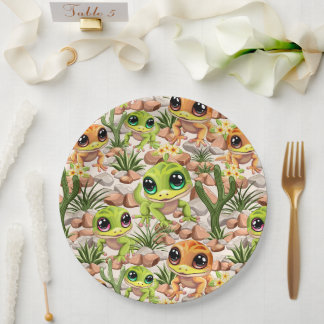 Prato De Papel Bebê Geckos Personagens de desenho animados