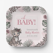 Bebê Menina Fofa Filhote de Leopardo Rosa Chá de B