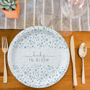 Prato De Papel Bebê no Bloom Boy chá de fraldas