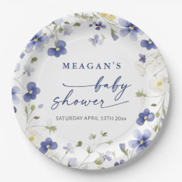 Prato De Papel Bebê No Bloomb Primavera Wildflower Chá de fraldas