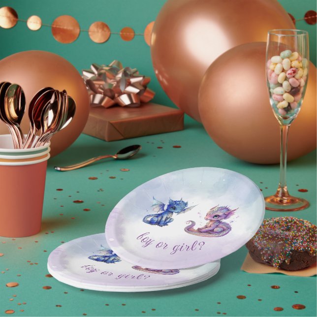Prato De Papel Bebês Dragões Sexo Festa de Revenda (Múltiplo)