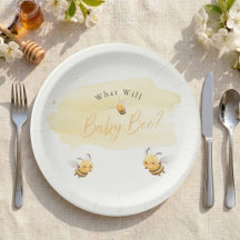 Bee Gender Reveal Party Plates What Will Baby Bee