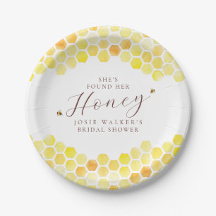 Prato De Papel Bee Honeycomb Chá de panela