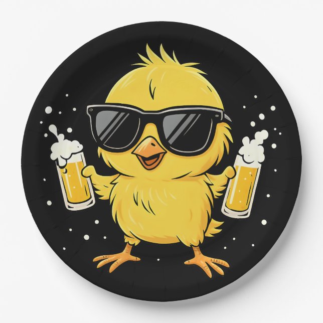Prato De Papel Beer Time Madafakas Meme Pato Goose Retro (Frente)