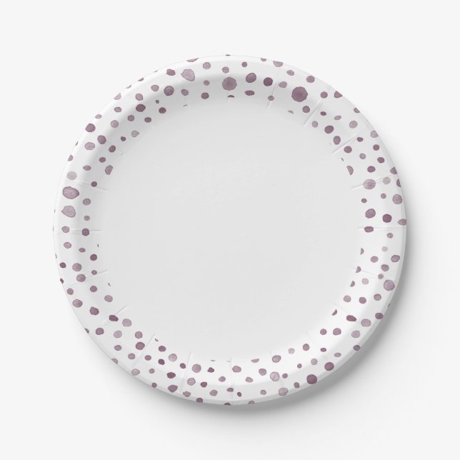 Prato De Papel Beet Confetti Watercolor Plate (Frente)