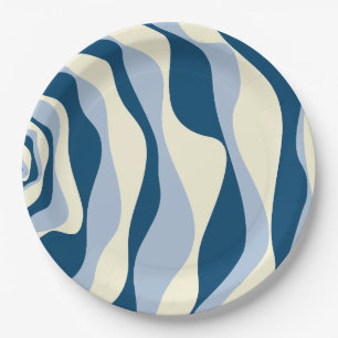 Prato De Papel Bei e Fluxo 4 - Azul Escuro, Azul Claro e Creme